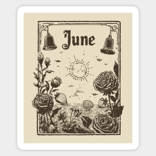 Vintage June Summer Solstice Sticker